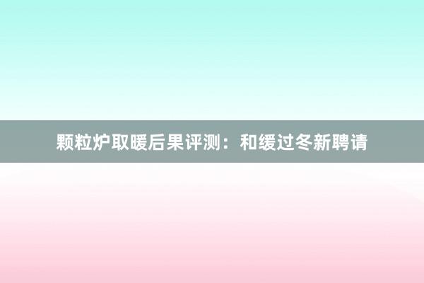 颗粒炉取暖后果评测：和缓过冬新聘请